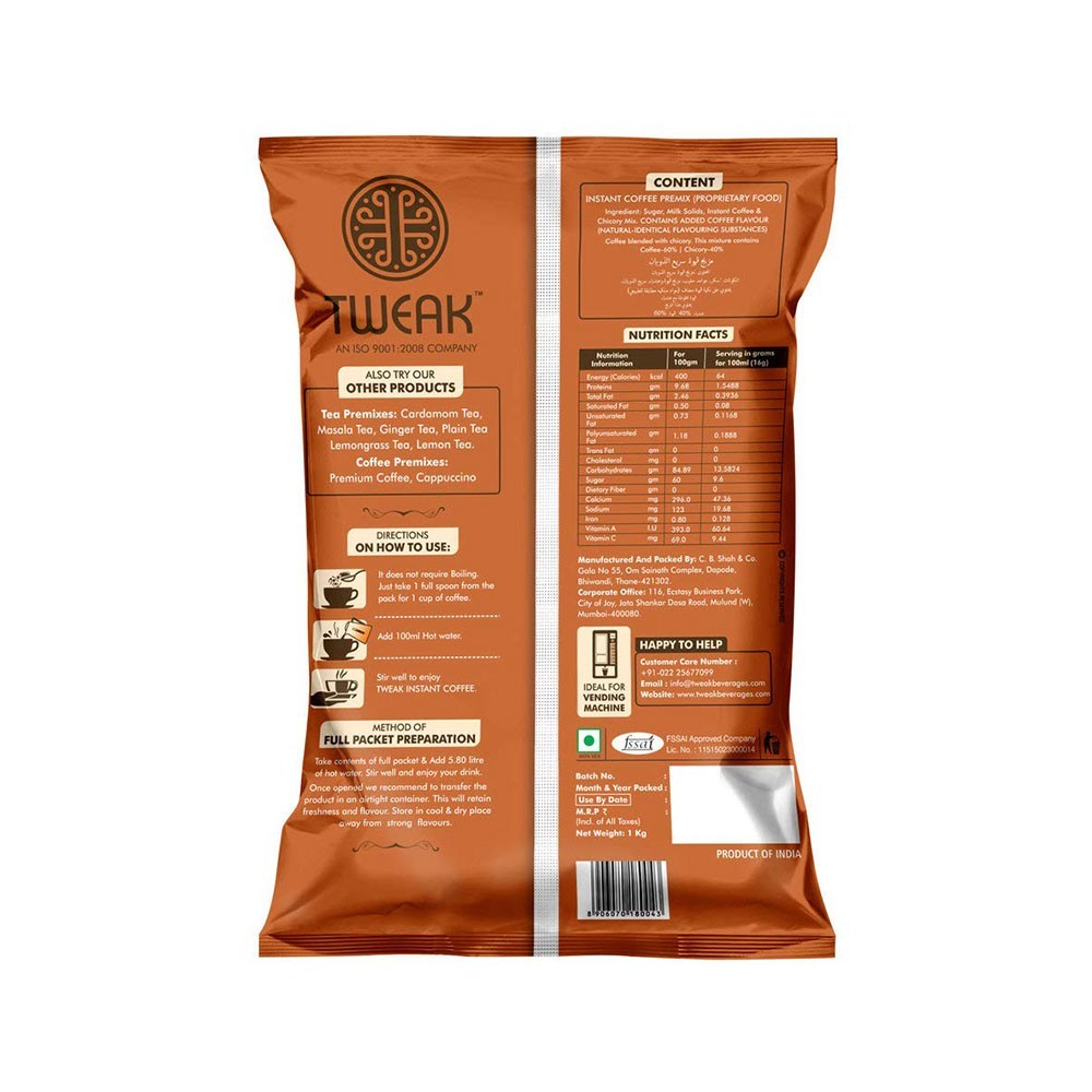 Tweak Instant Coffee Premix 1 kg Pack